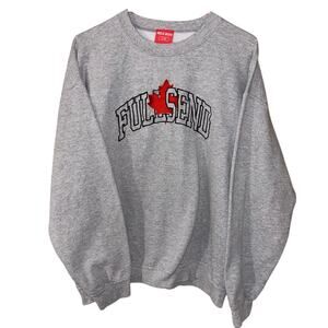 Nelk Boys Full Send Canadian maple leaf gray crewneck sweatshirt (large)